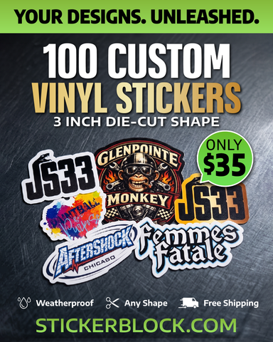 DEAL! 100 Die-Cut 3" Stickers