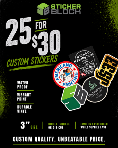DEAL! 25 Custom 3" Stickers